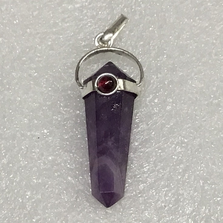 Amethyst - DT Pendant with Garnet Amethyst - DT Pendant with Garnet